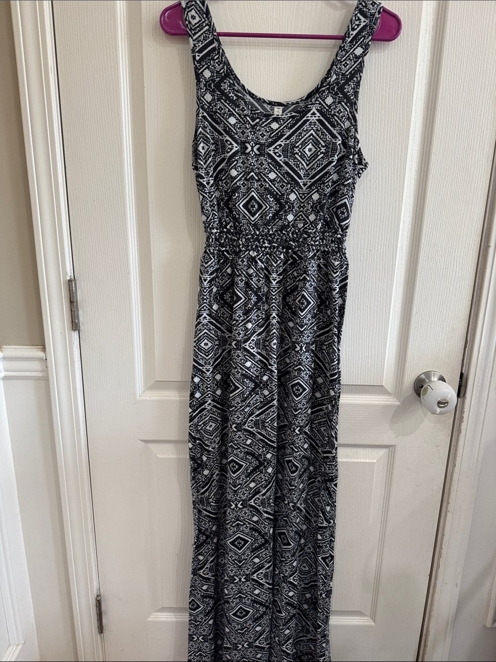 Mudd Black and White Geometric Tank Maxi Dress